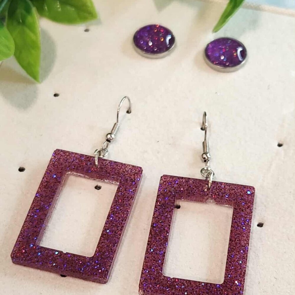Purple 2pk of Boutique Earrings